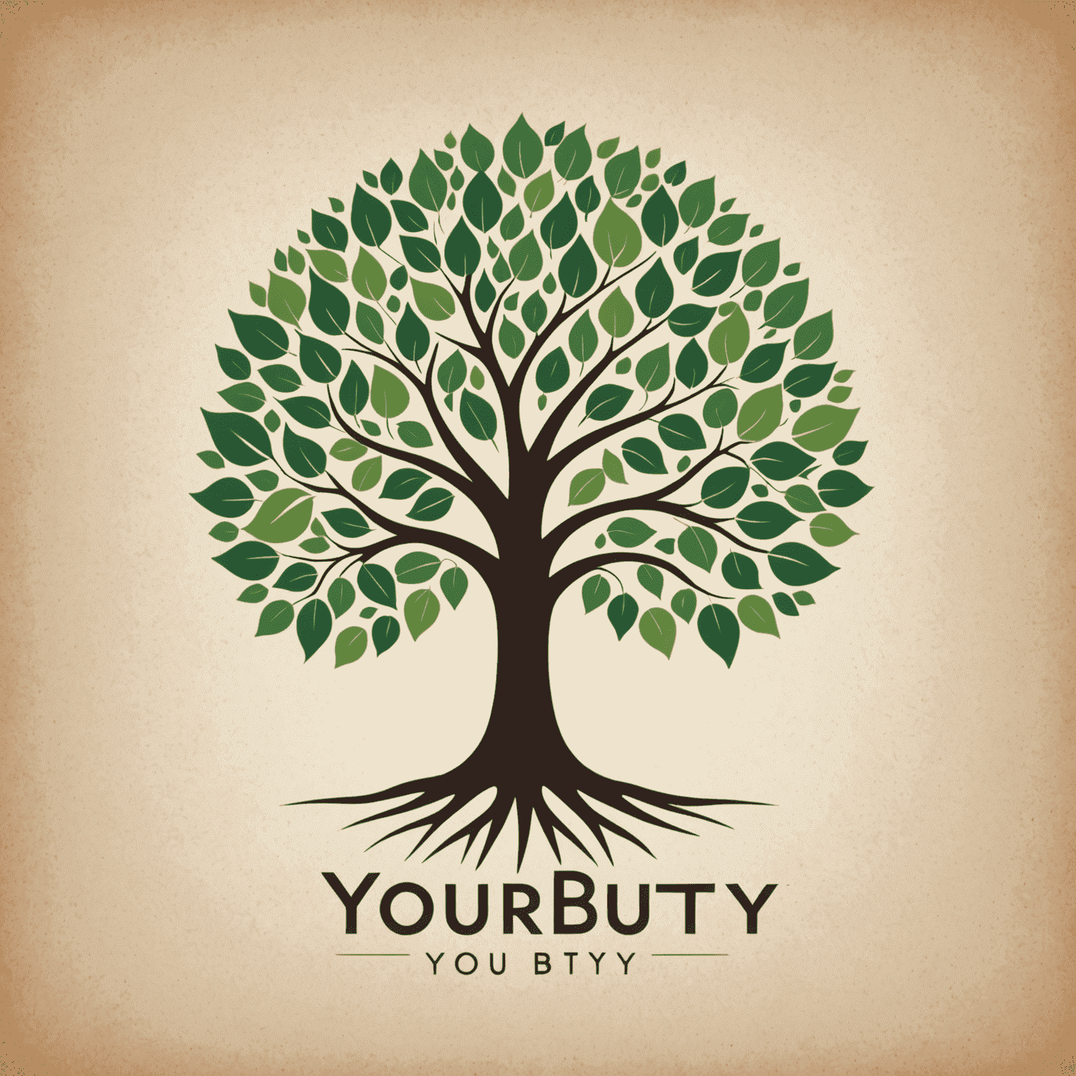 Yourbuty logo - A stylized tree with diverse leaves representing community growth and unity