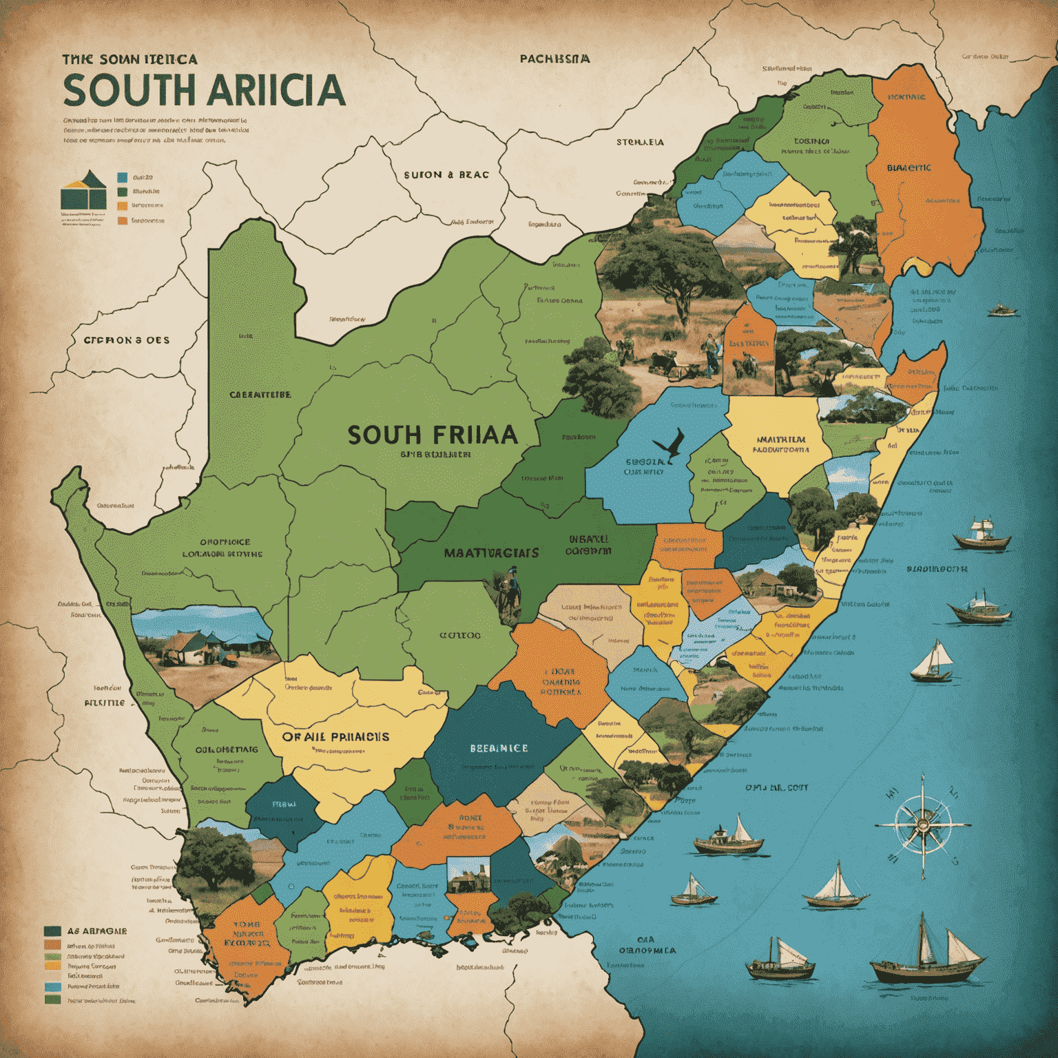 A map of South Africa highlighting various community projects across different provinces, showcasing the widespread impact of LocalRoots initiatives